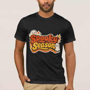 Camiseta Logo Retro Espeluznante Temporada Fantasma Hallowe