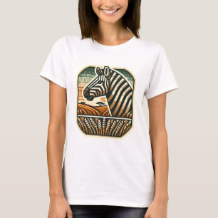 Camiseta Logo retro-mosaico de cebra T-Shirt