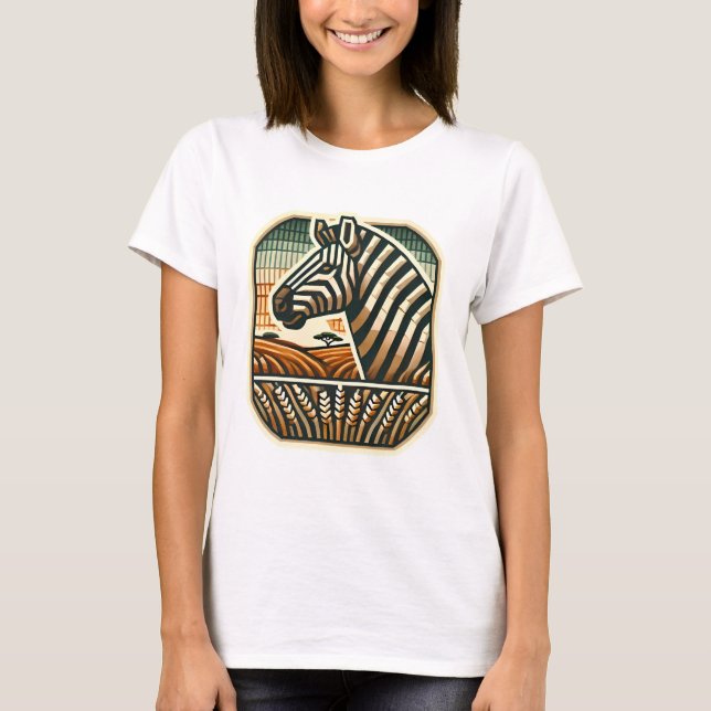 Camiseta Logo retro-mosaico de cebra T-Shirt (Anverso)