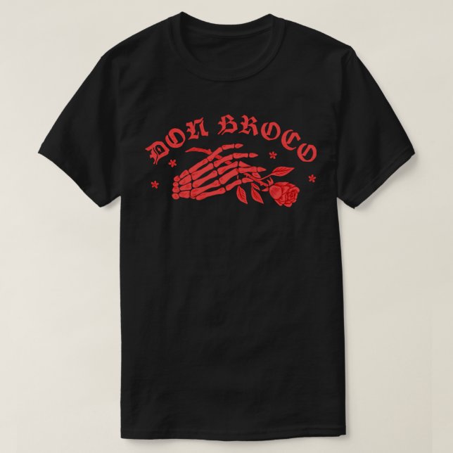 Camiseta logo rojo don banda de rock broco  (Diseño del anverso)