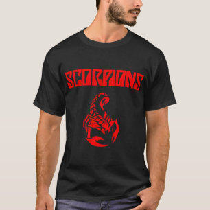 Camiseta logo rojo mejor vendiendo escorpiones música metal