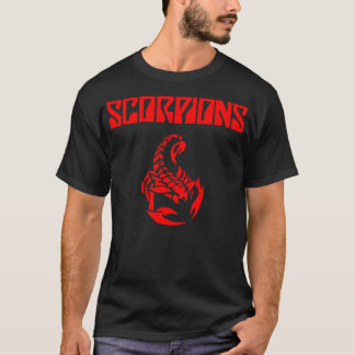 Camiseta logo rojo mejor vendiendo escorpiones música metal