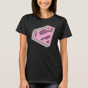 Camiseta Logo rosa esbozado de superchica