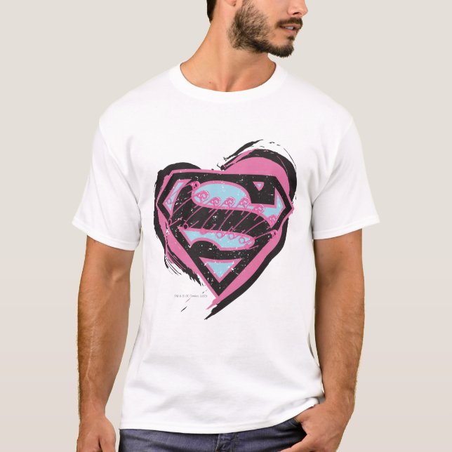 Camiseta Logo rosa superchica en el corazón (Anverso)