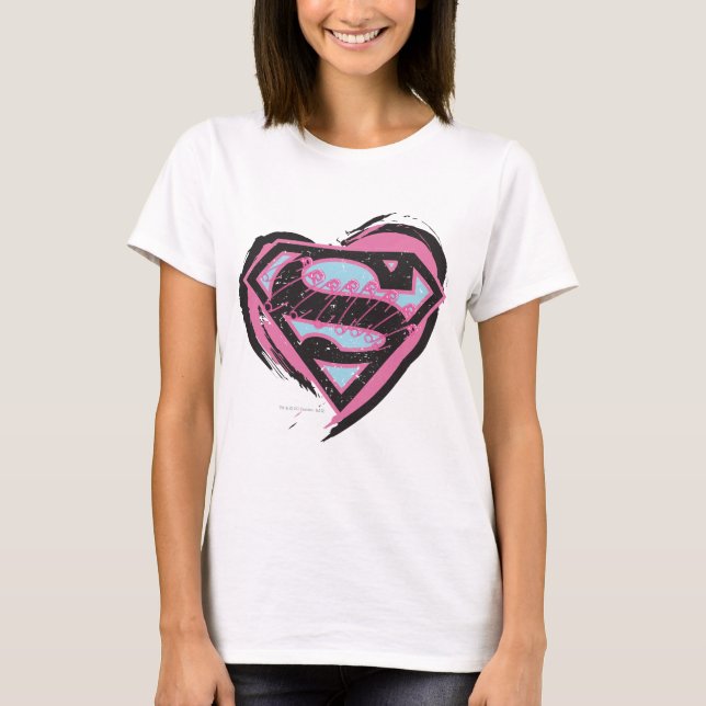 Camiseta Logo rosa superchica en el corazón (Anverso)