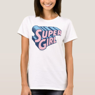 Camiseta Logo rosa y azul superchica