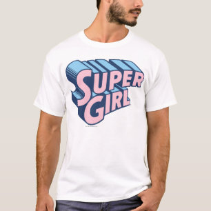 Camiseta Logo rosa y azul superchica