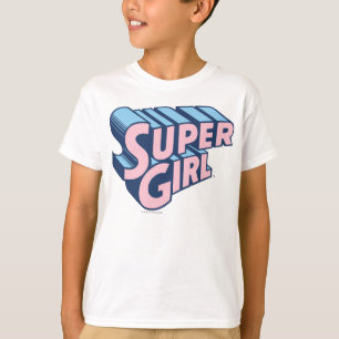 Camiseta Logo rosa y azul superchica