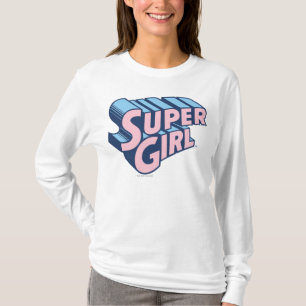 Camiseta Logo rosa y azul superchica