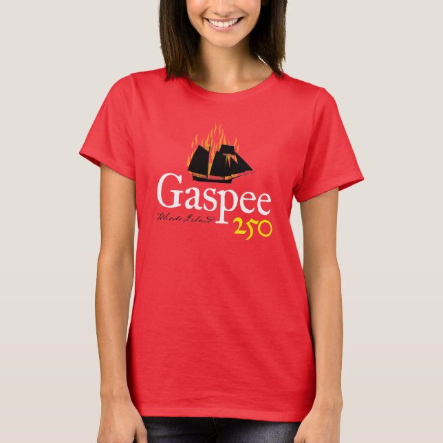 Camiseta Logo rústico DAR Gaspee250 en rojo (Anverso)