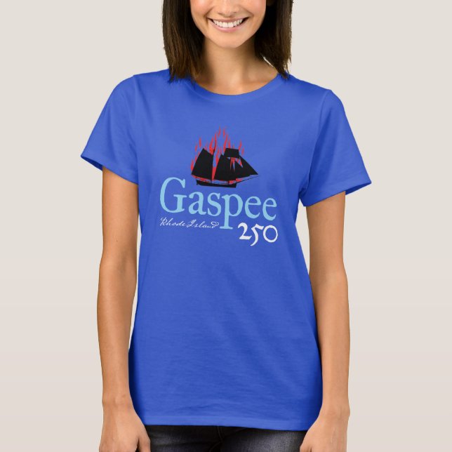Camiseta Logo rústico DAR Gaspee250 sobre el azul (Anverso)