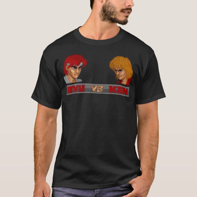 CAMISETA LOGO RYU VS KEN NEGRO SIN FONDO (Anverso)