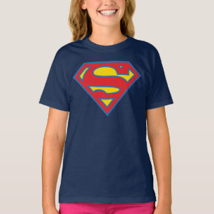 Camiseta Logo superchica clásica con contorno azul