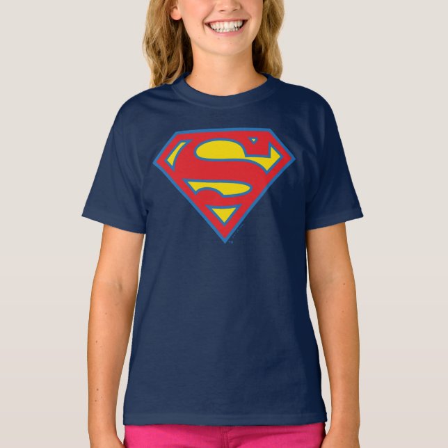 Camiseta Logo superchica clásica con contorno azul (Anverso)