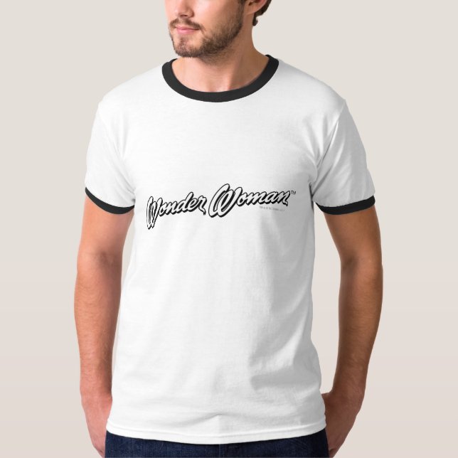 Camiseta Logotipo 1 de B&W de la mujer maravilla (Anverso)