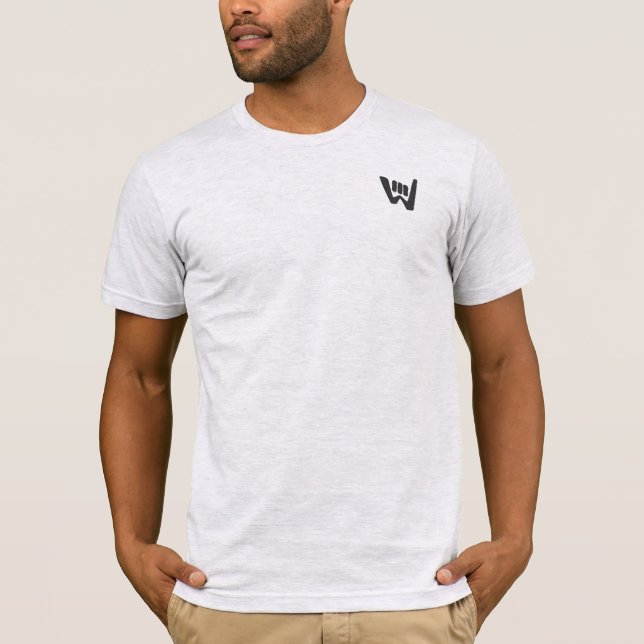 Camiseta Logotipo abstracto negro de Wave and Walk (Anverso)