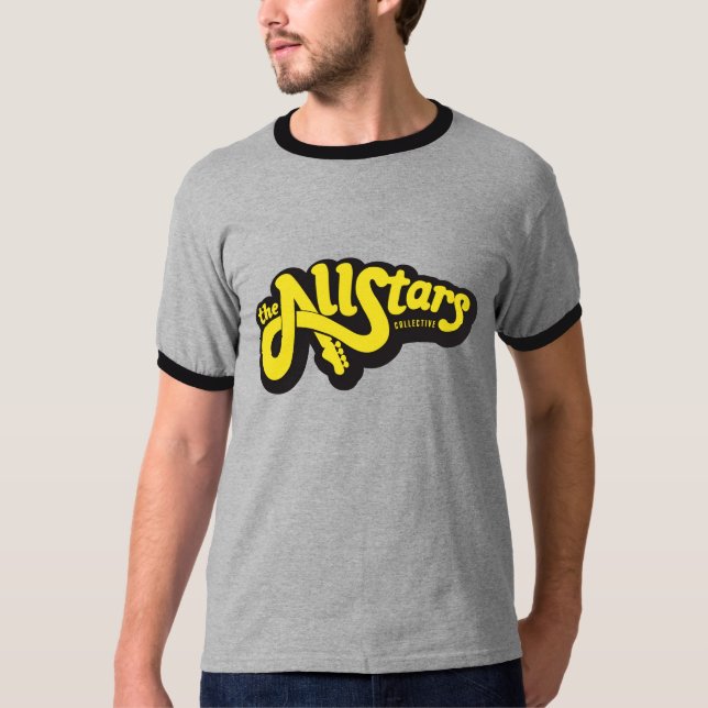 Camiseta Logotipo amarillo colectivo de AllStars en gris (Anverso)