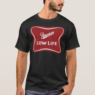 Camiseta Logotipo americano de cerveza de baja vida parodia