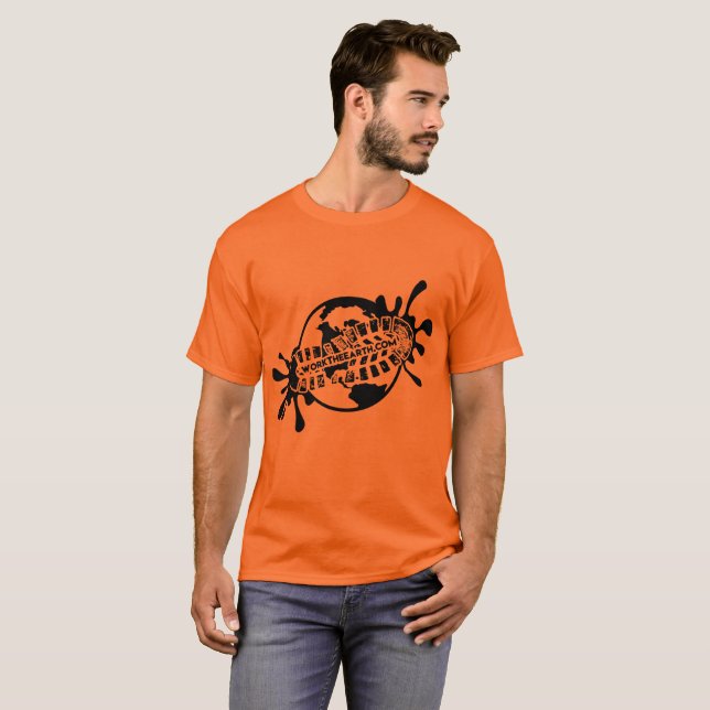 Camiseta Logotipo anaranjado T de la seguridad de (Anverso completo)