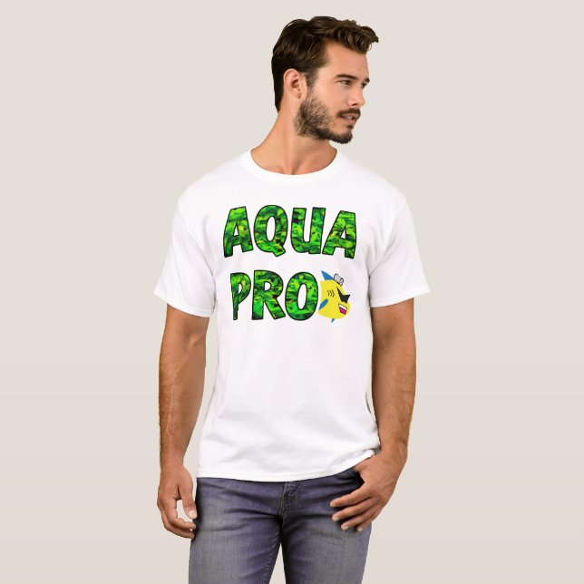 Camiseta Logotipo apilado AQUAPRO de la hoja (Anverso completo)