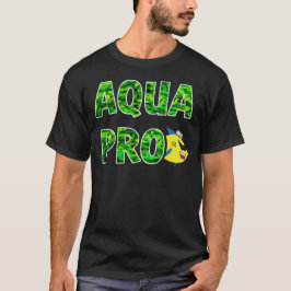 Camiseta Logotipo apilado AQUAPRO de la hoja (oscuro)