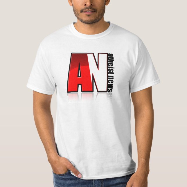 Camiseta Logotipo ateo del cuadrado de las noticias - (Anverso)