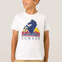 Logotipo azul de Denver del caballo