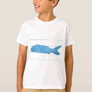 Camiseta logotipo azul de los pescados