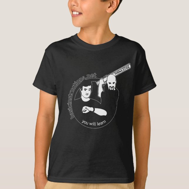 Camiseta Logotipo básico de las instrucciones en negro (Anverso)