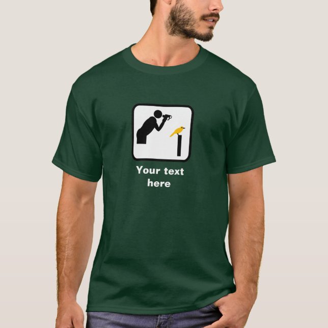 Camiseta Logotipo Birder / Bird Watcher (Dark) — Personaliz (Anverso)