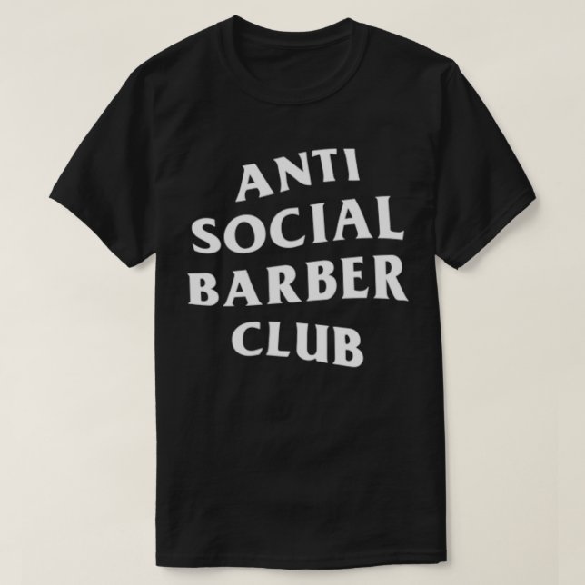 Camiseta Logotipo blanco Anti Social Barber Club (Delantero (Diseño del anverso)