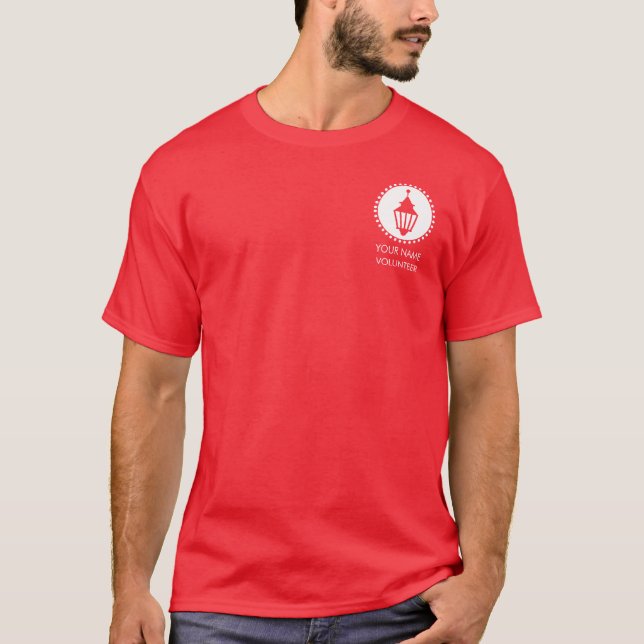 Camiseta Logotipo blanco brillante Su nombre (Anverso)