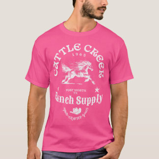 Camiseta Logotipo blanco del caballo corriendo de Cattle Cr