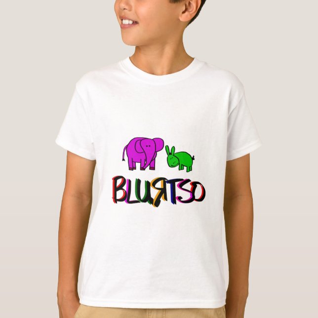 Camiseta logotipo blurtso verde y rosa (Anverso)