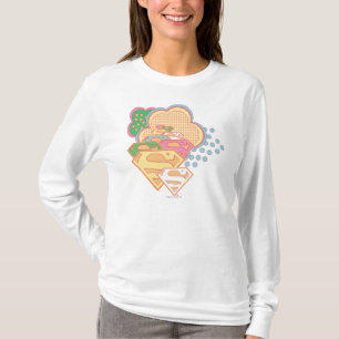 Camiseta Logotipo colorido de la nube de Supergirl