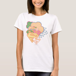 Camiseta Logotipo colorido de la nube de Supergirl