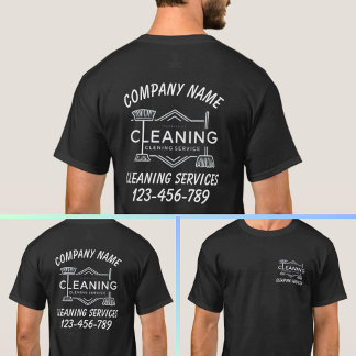 Camiseta Logotipo comercial de servicios de limpieza