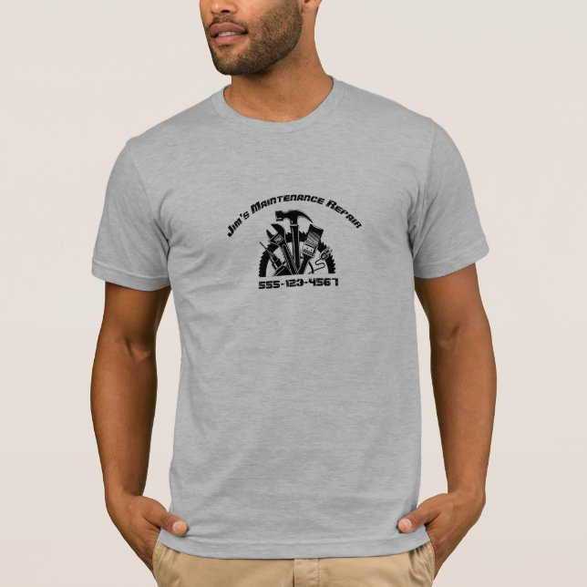Camiseta Logotipo comercial del servicio de reparación de m (Anverso)