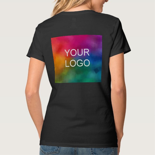 Camiseta Logotipo comercial elegante plantilla moderna negr (Reverso)