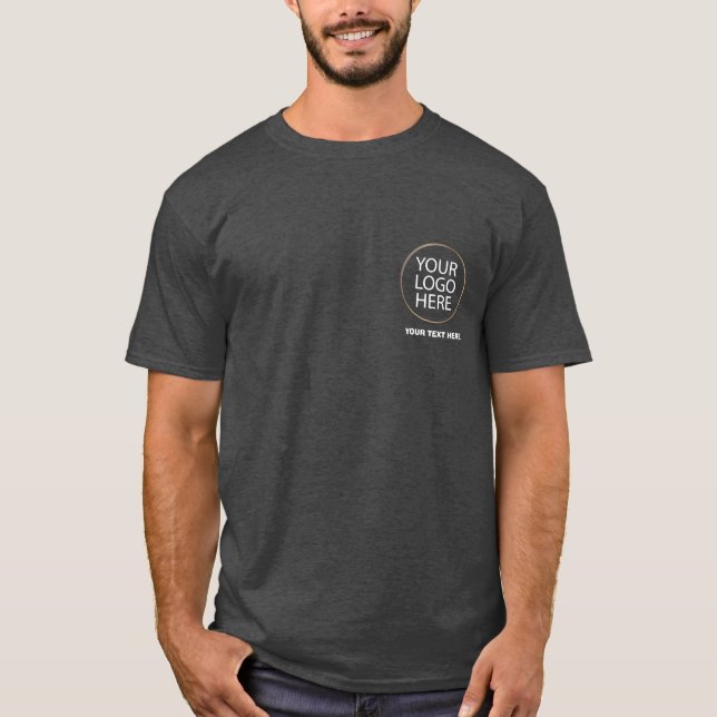 Camiseta Logotipo comercial | Personalizado Empleado negro  (Anverso)