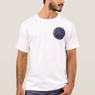 Camiseta Logotipo dado con los remiendos encendido detrás