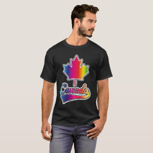Camiseta logotipo de arcoíris del orgullo de Canadá