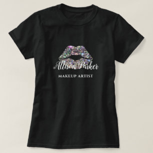 Camiseta Logotipo de ARTISTA DE MAQUILLAJE Beso de Plata No