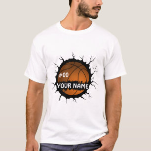 Camiseta Logotipo de baloncesto, nombre personalizado del b