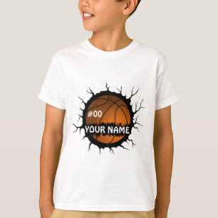 Camiseta Logotipo de baloncesto, nombre personalizado del b