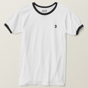 Camiseta Logotipo de Bitcoin en línea artística (negro ₿)