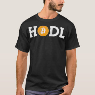Camiseta Logotipo de Bitcoin Hodl Vintage Distresors Bitcoi