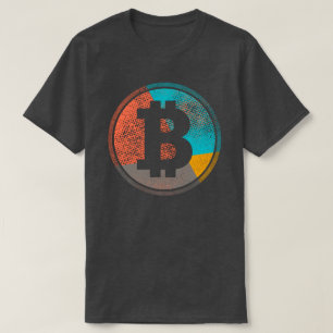 Camiseta Logotipo de Bitcoin Pastel Pop Art con trama de me