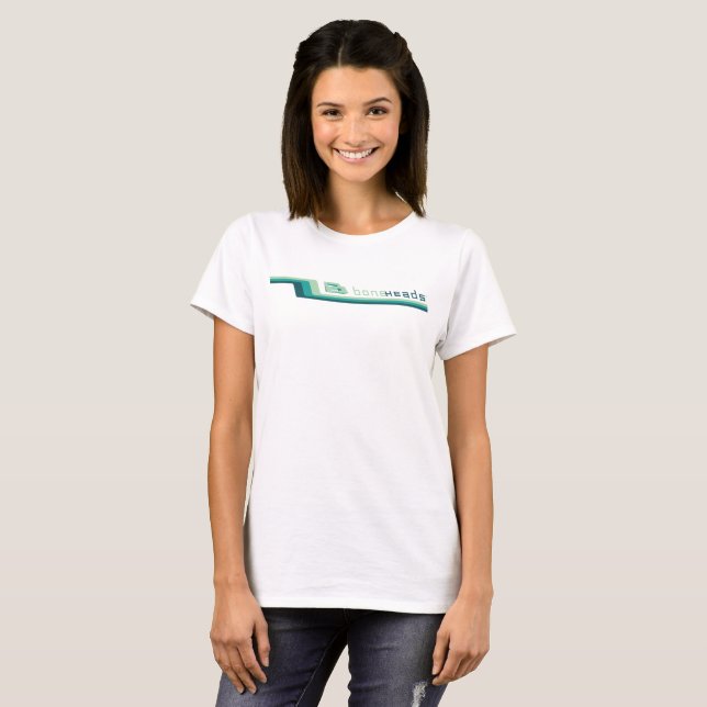 Camiseta logotipo de boneHeads™ Rayas 26 (Anverso completo)