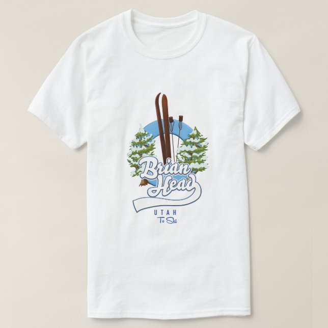 Camiseta logotipo de Brian Head Utah para esquiar (Diseño del anverso)